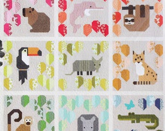 Rainbow Rain Forest Quilt Pattern by Elizabeth Hartman
