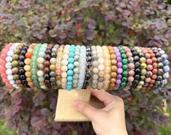 Handmade Crystal Beaded Bracelet for Women, Natural Gemstone Jewelry, Elegant Bead Bracelet, Minimalist Gift for Her