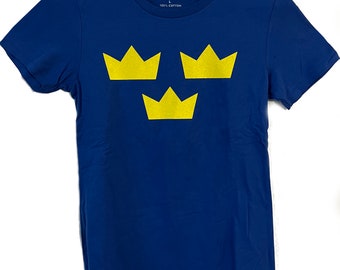 Swedish Women's Cut Graphic tee, Women's Fitted shirt, Sweden shirts, three crowns