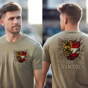 100% Lovntola T-Shirt und Sweatshirt, Wappen als Pocket Design und großer Rücken-Aufdruck, Geschenkidee & Matching Shirts für Lavanttaler