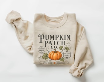 Pumpkin Patch Sweatshirt, Farm Fresh Farmers Market Crewneck, Comfy Fall Sweatshirt, Pumpkin Lover Gift, Cozy Season Autumn Vintage Sweater