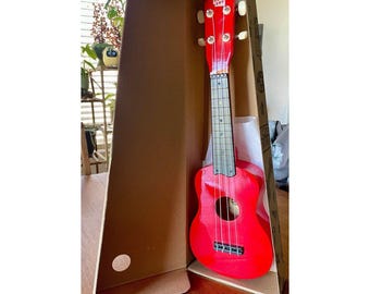 Soprano Ukulele 21" Beginner Student Kids Guitar Glossy RED New In Box