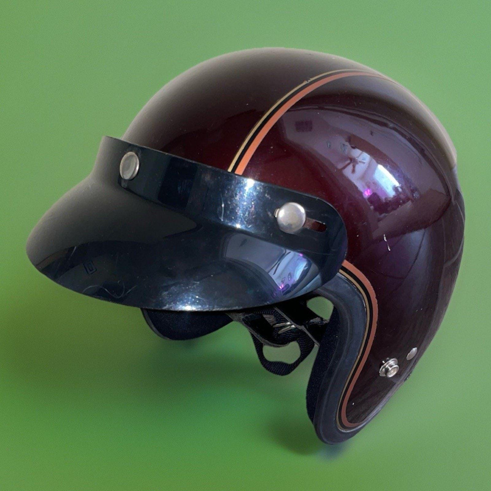Vintage 70s Motorcycle Helmet - Etsy