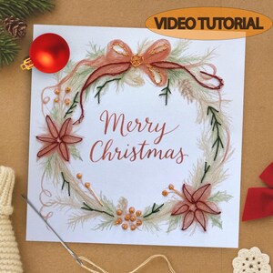 DIY Christmas Card Embroidery Pattern: Video Tutorial (Digital Download)