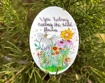 Durable, vinyl, waterproof sticker of watercolor wildflowers