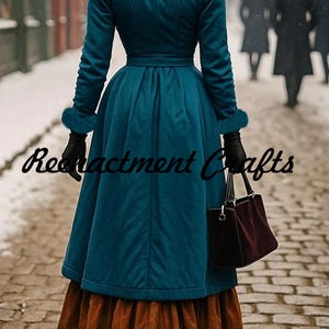 Victorian Walking Dress, Reenactment Dress, Vintage Long Coat, Victorian Lady Costume, Regency Steampunk Outfit, Gothic Vintage Coat, Renaissance Fair Dress, Victorian Riding Coat, Edwardian Fashion Gown, Cosplay Historical Dress, Antique Style Clothing, Victorian Street Style,  19th Century Costume, Victorian Coat Dress, Historical Women’s Outfit, Edwardian Coat, Steampunk Victorian Costume, Period Drama Costume, Elegant Vintage Outfit, Handmade Historical Coat