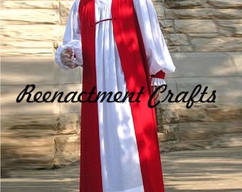 Traditional Chimere Rochet Cassock Surplice: Bishop Red & White Church Robe, Religious Ceremonies Clergy Vestment