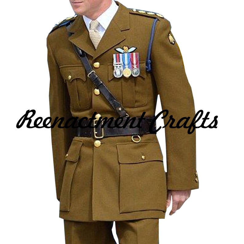 British Army Uniform, British Officer Uniform, WWII Officer Jacket, khaki wool Uniform, Royal Artillery SD Coat, Military Cosplay Outfit, British military dress, World war 2 costume, Military reenactment, Officer service dress, Historical army uniform, WWii British Officer, Vintage military coat, Army dress uniform, British Colonial Uniform, Royal British Tunic, Union Army Jacket, Cavalry Jacket, Military collector item, War history costume