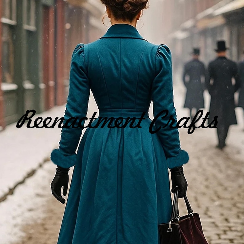 Victorian Walking Dress, Reenactment Dress, Vintage Long Coat, Victorian Lady Costume, Regency Steampunk Outfit, Gothic Vintage Coat, Renaissance Fair Dress, Victorian Riding Coat, Edwardian Fashion Gown, Cosplay Historical Dress, Antique Style Clothing, Victorian Street Style,  19th Century Costume, Victorian Coat Dress, Historical Women’s Outfit, Edwardian Coat, Steampunk Victorian Costume, Period Drama Costume, Elegant Vintage Outfit, Handmade Historical Coat