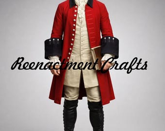 イギリス軍のレッドコート衣装：18世紀のウール製独立戦争時の制服