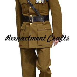 British Army Uniform, British Officer Uniform, WWII Officer Jacket, khaki wool Uniform, Royal Artillery SD Coat, Military Cosplay Outfit, British military dress, World war 2 costume, Military reenactment, Officer service dress, Historical army uniform, WWii British Officer, Vintage military coat, Army dress uniform, British Colonial Uniform, Royal British Tunic, Union Army Jacket, Cavalry Jacket, Military collector item, War history costume