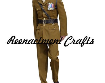 Uniforme de lana de oficial del ejército británico de la Segunda Guerra Mundial, abrigo SD de la Artillería Real verde caqui