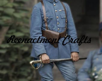 French Military Blue Wool Tunic: 20th Century WW1 Soldier Uniform, Infantry Officer Jacket