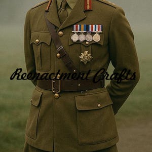 Military Service Dress Coat, Officer Tunic Jacket, British Army Uniform, British Officer Uniform, WWII Officer Jacket, Early 20th Century Uniform, Historical Military Coat, Men’s Army Uniform Jacket, Olive Wool Coat, Vintage Military Costume, Reenactment Uniform Coat, Theater Costume Military, Period Military Clothing, British Colonial Uniform, World War Era Costume, Military Cosplay Outfit, Formal Army Dress Coat