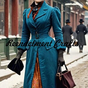 Victorian Walking Dress, Reenactment Dress, Vintage Long Coat, Victorian Lady Costume, Regency Steampunk Outfit, Gothic Vintage Coat, Renaissance Fair Dress, Victorian Riding Coat, Edwardian Fashion Gown, Cosplay Historical Dress, Antique Style Clothing, Victorian Street Style,  19th Century Costume, Victorian Coat Dress, Historical Women’s Outfit, Edwardian Coat, Steampunk Victorian Costume, Period Drama Costume, Elegant Vintage Outfit, Handmade Historical Coat