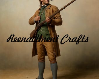 Uniforme de la Guerra de la Independencia: abrigo de soldado de lana marrón del siglo XVIII, chaqueta del Ejército Continental
