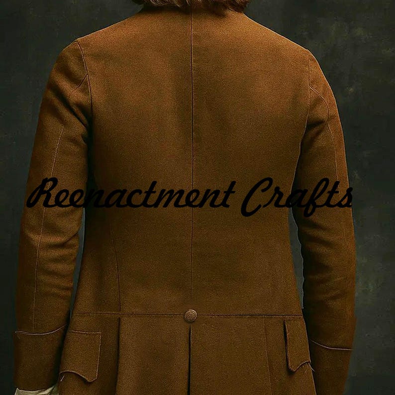 18th Century Reenactment Coat : Regency Style Brown Wool Frock Coat, Colonial Cosplay, Men Regency Style Frock Coat, Colonial Gentleman Outfit Halloween Costume Coat, Historical Cosplay Coat, Reenactment Coat, Brown Wool Coat, 18th Fashion Frock Coat, Patriotic Outfit, Steampunk Frock Coat, Handmade Frock Coat, French War Frock Coat, Inspired Frock Coat, Brown Wool Outfit