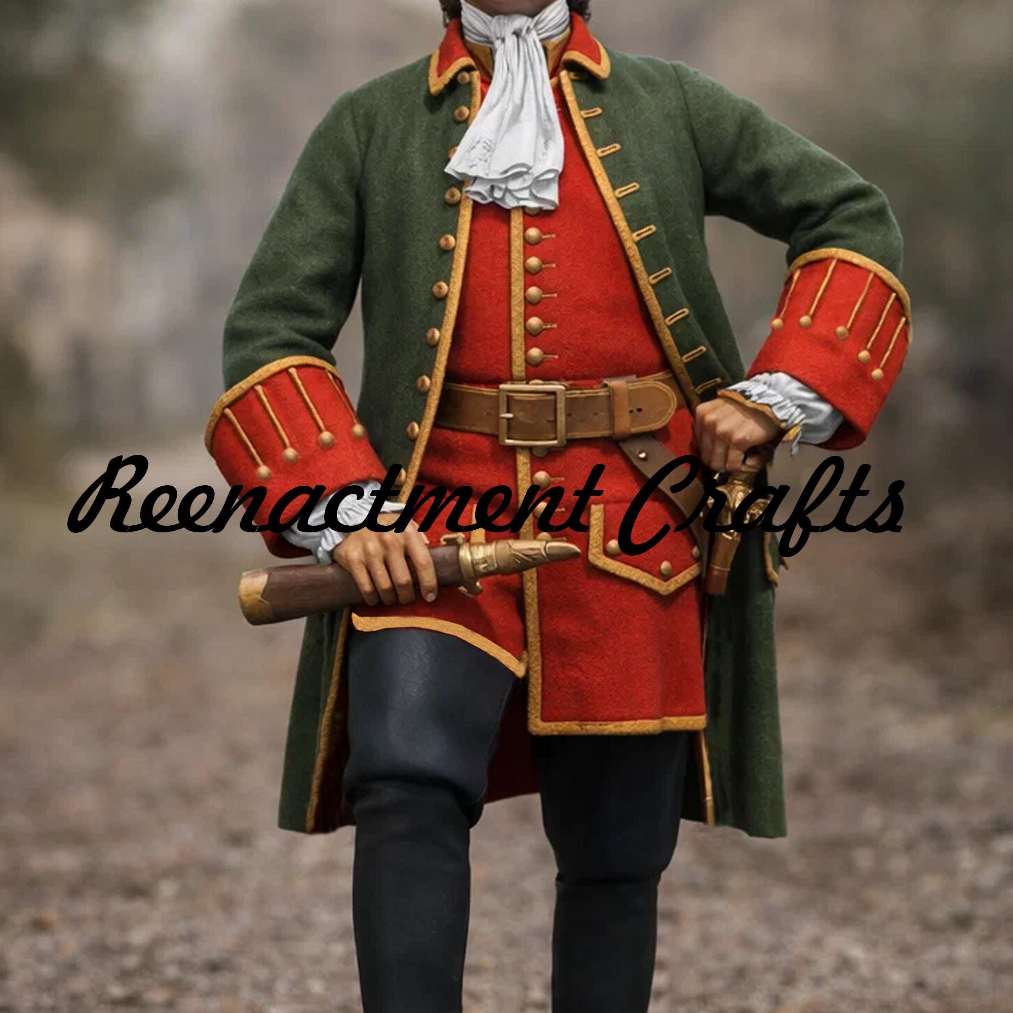 18th Century Colonial Military Officer Frock Coat: Revolutionary War ...