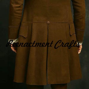 18th Century Reenactment Coat : Regency Style Brown Wool Frock Coat, Colonial Cosplay, Men Regency Style Frock Coat, Colonial Gentleman Outfit Halloween Costume Coat, Historical Cosplay Coat, Reenactment Coat, Brown Wool Coat, 18th Fashion Frock Coat, Patriotic Outfit, Steampunk Frock Coat, Handmade Frock Coat, French War Frock Coat, Inspired Frock Coat, Brown Wool Outfit