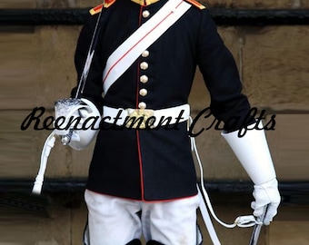 British Army's Costume, Household Cavalry Tunic: Black Wool Regiment Jacket, Ceremonial Uniform