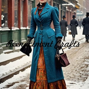 Victorian Walking Dress, Reenactment Dress, Vintage Long Coat, Victorian Lady Costume, Regency Steampunk Outfit, Gothic Vintage Coat, Renaissance Fair Dress, Victorian Riding Coat, Edwardian Fashion Gown, Cosplay Historical Dress, Antique Style Clothing, Victorian Street Style,  19th Century Costume, Victorian Coat Dress, Historical Women’s Outfit, Edwardian Coat, Steampunk Victorian Costume, Period Drama Costume, Elegant Vintage Outfit, Handmade Historical Coat