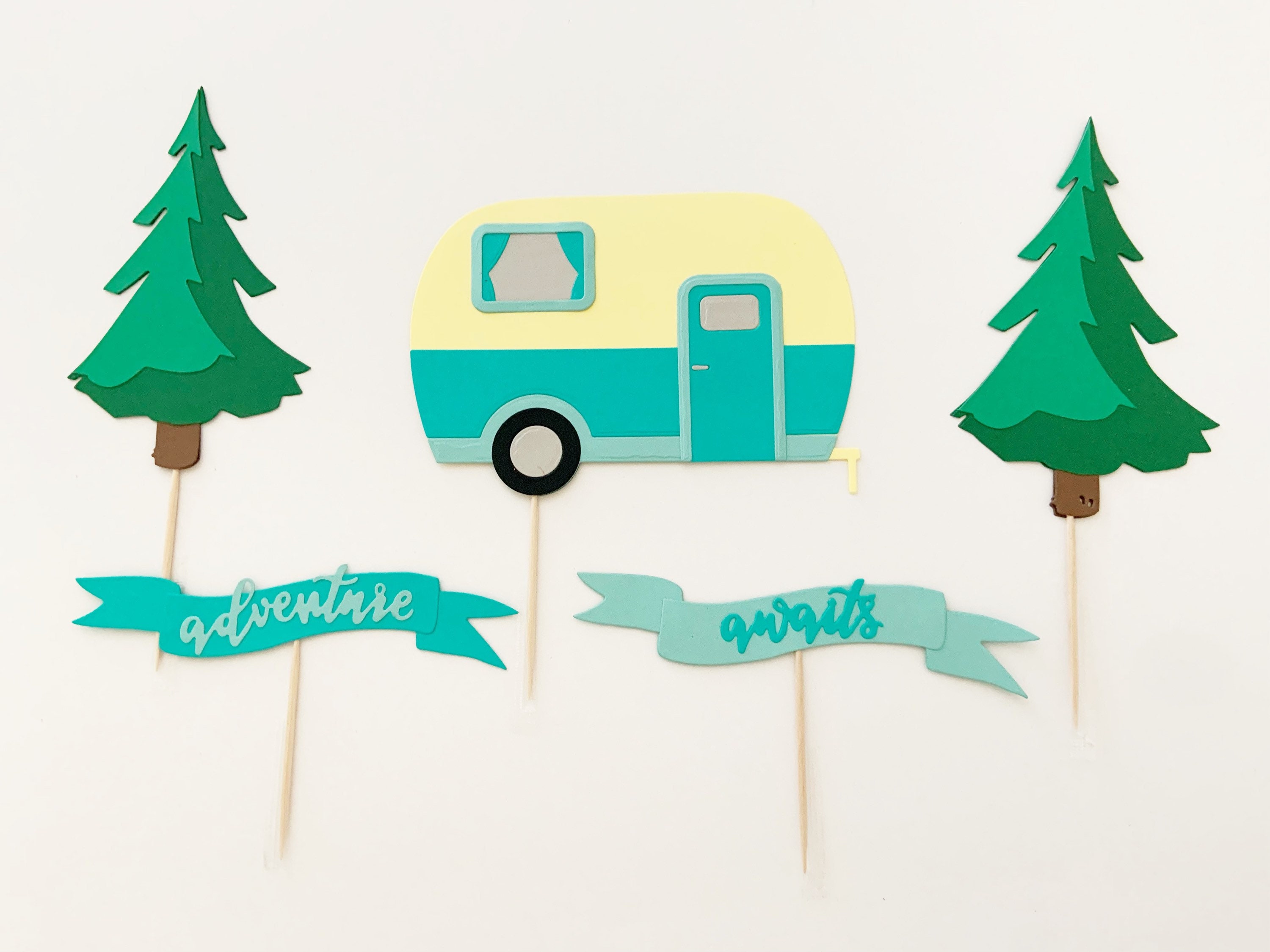 Camper Cake Topper fiesta de camping fiesta de cumpleaños Etsy