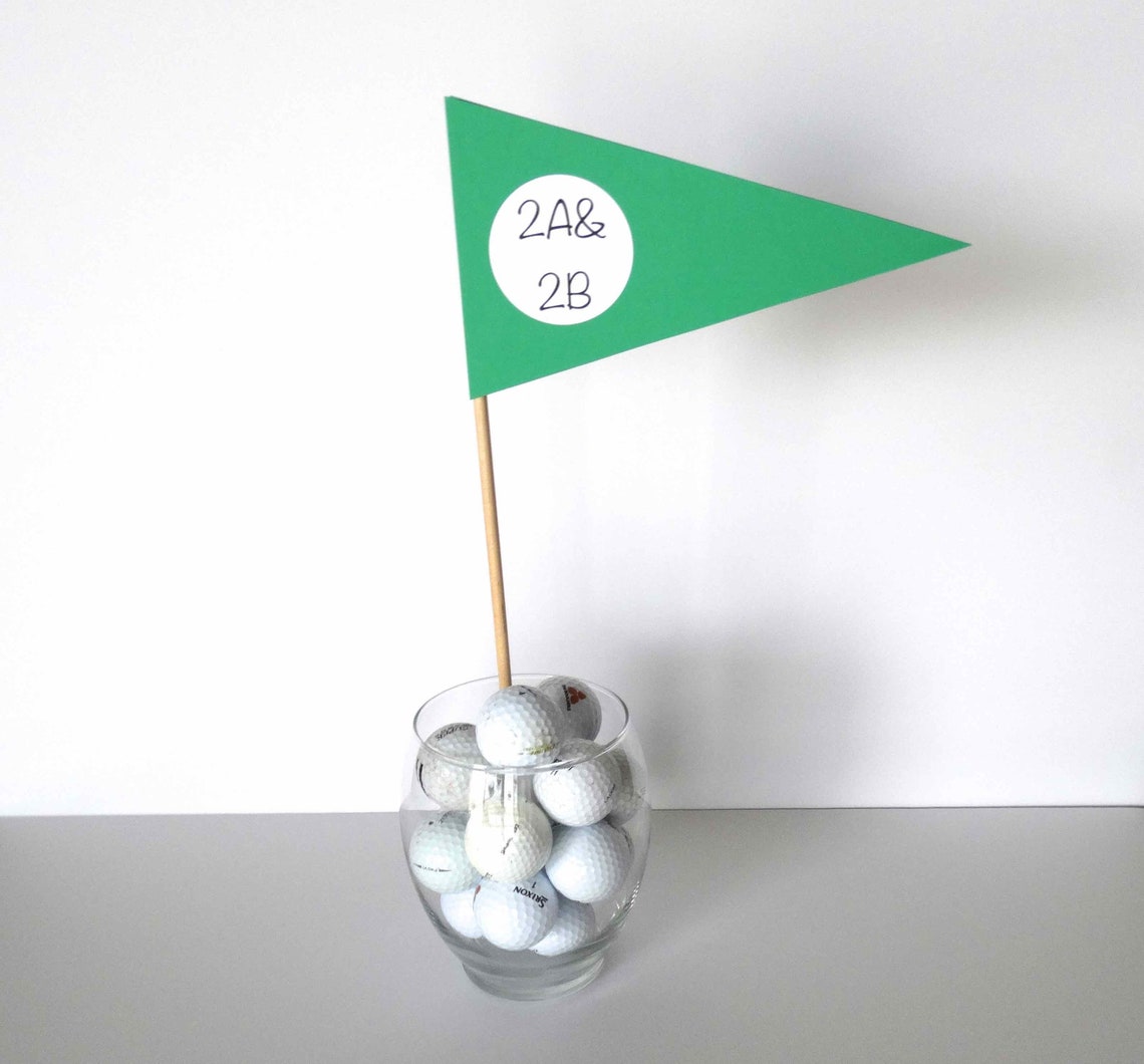Golf Flag Centerpiece With Dowel flag table numbers pennant Etsy