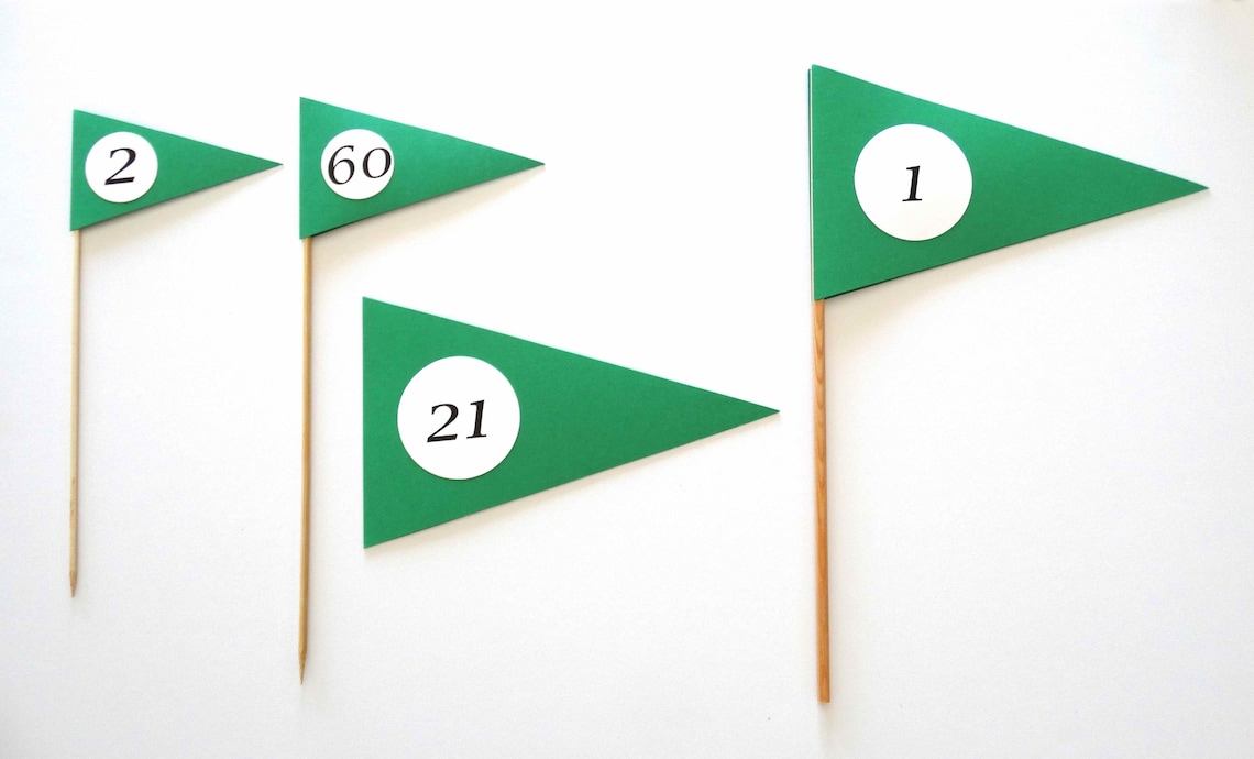 Golf Flag Centerpiece 10H numbered table flag cake Etsy