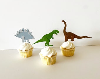 Dinosaur Cupcake Toppers, palm tree, volcano picks, tyrannosaurus