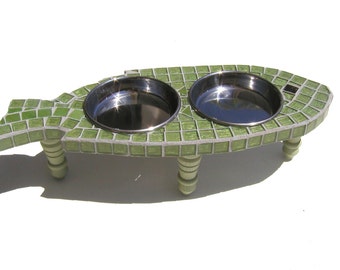 Elevated Cat Feeder, elevated dog bowls, raised cat bowls, fish shaped feeder, cat diner