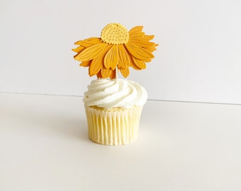 Flower Cupcake Toppers, coneflowers, daisy toppers, birthday