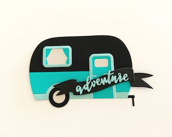 Camper Cake Topper, camping party, birthday party, retirement party, retro camper