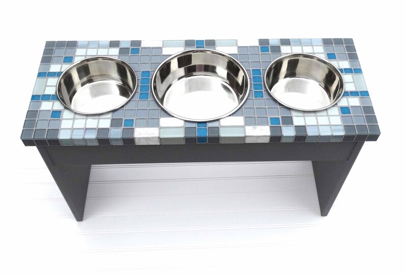 Three Bowl Dog Feeder Elevated Multi Dog Feeder Couture Etsy