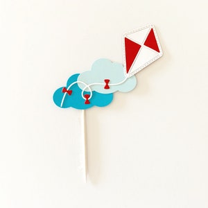 Kite Cupcake Toppers, kite in clouds, birthday, baby shower