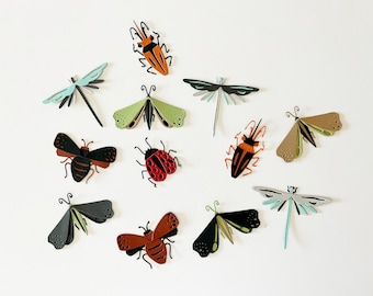 Insect Confetti, bugs, nature party, camping theme party, layered bugs