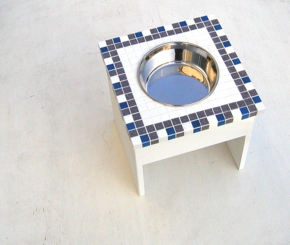 Mosaic Dog Feeder Elevated Dog Feeder Elevated Dog Bowl Dog Etsy