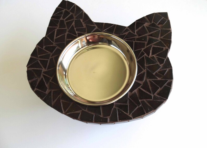 Elevated Cat Bowl Mosaic Cat Feeder Gift for Cat Lovers Etsy