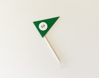 Golf Flag Cupcake Toppers, birthday party picks, golf lover party decor