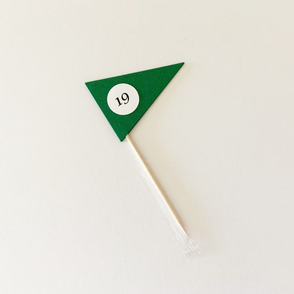 Golf Flag Cupcake Toppers, birthday party picks, golf lover party decor