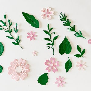 Leaf and flower confetti, garden party, greenery