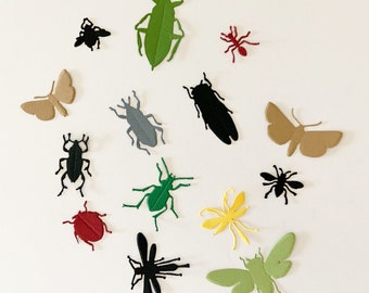 Insect Silhouette Confetti, nature party, Halloween, birthday