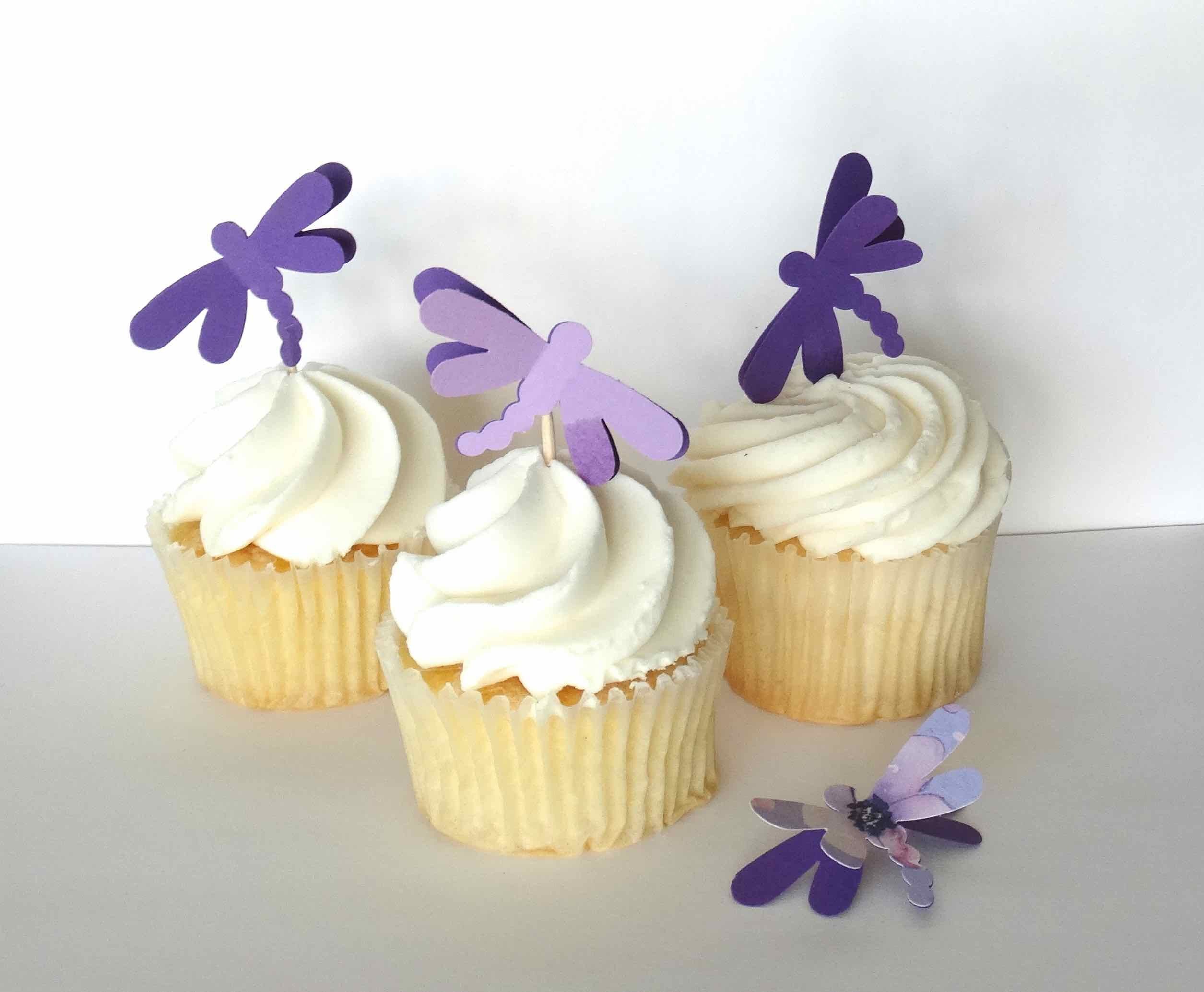 3D Dragonfly Cupcake Toppers 1st birthday birthday party fairy party dragonfly confetti