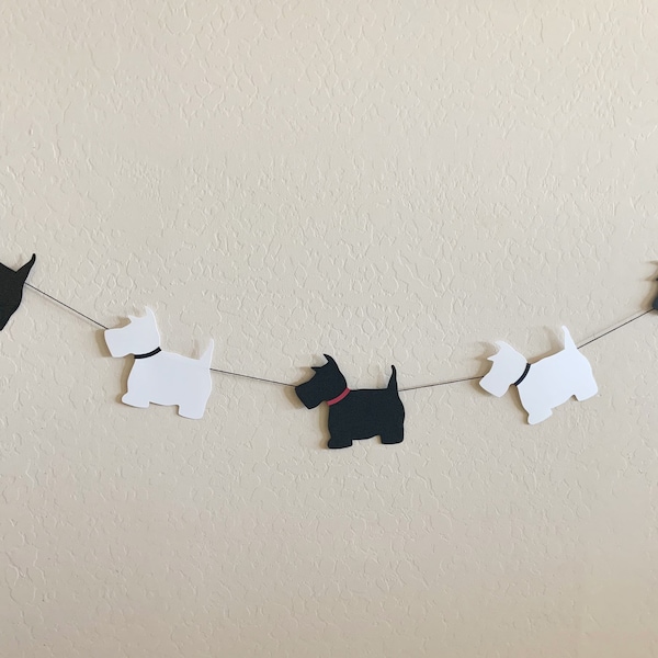 Scottie Dog Garland, birthday, baby shower, wedding, dog event, puppy dog