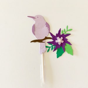 Hummingbird Cupcake Toppers, bird toppers, bird on a branch, birthday party, bird lovers