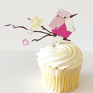 Bird Cupcake Toppers, birthday toppers, baby shower, bird lover
