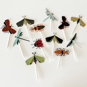 Insect Cupcake Toppers, nature party, camping theme party, bugs