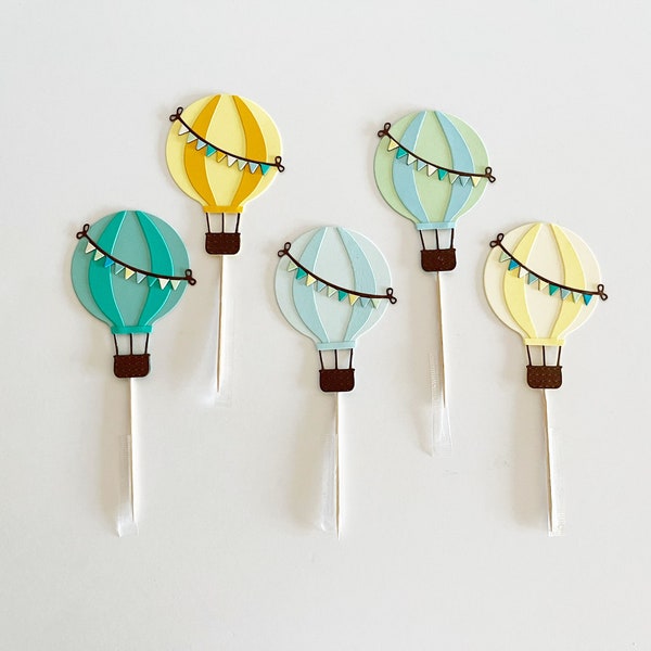 Hot Air Balloon Cupcake Toppers - Etsy