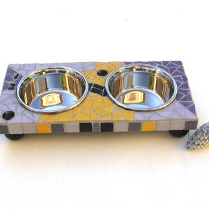 Elevated Cat Feeder, Raised Dog Feeder, Mosaic Pet Station, Elevated Cat Bowls