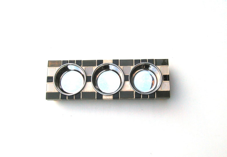 Dog Feeder Three Bowl Feeder Elevated Pet Bowls Raised Dog Etsy