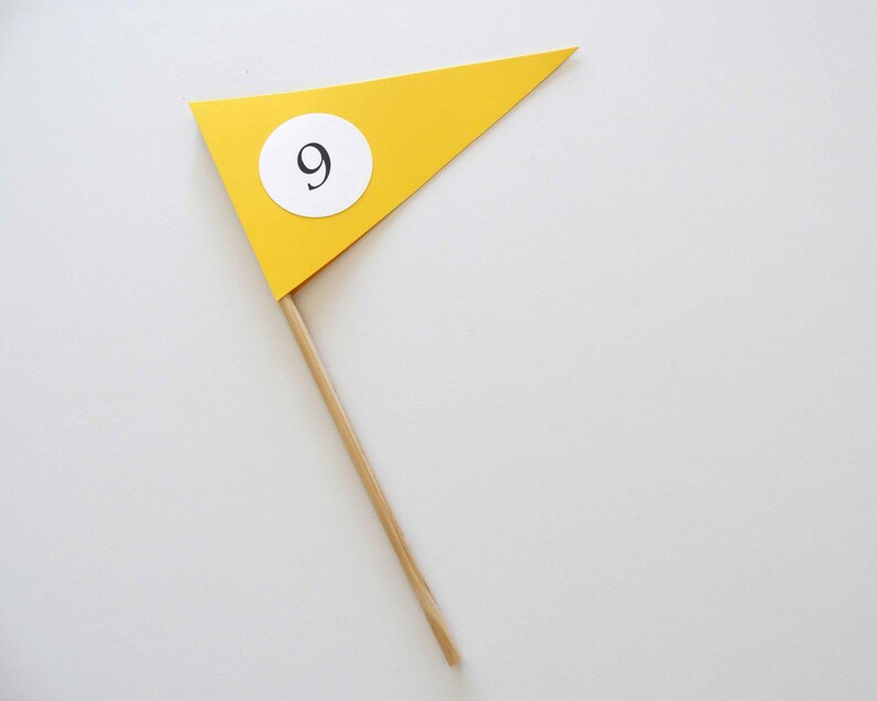 Golf Flag Centerpiece With Dowel flag table numbers pennant Etsy